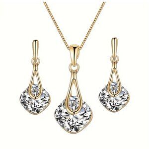 Dangle Earrings + Necklace - Elegant Jewelry Set
